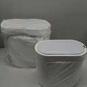 ELPHECO 2 Pack Bathroom Motion Sensor Trash Can 2.5 Gallon + 2 Gallon Automatic Garbage Can Bathroom Decor, Slim Plastic Smart Trash Bin with Lid, Garbage Can for Kitchen, Office, White, 2 Pack