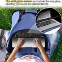 Laptop Tent, Sun Shade Waterproof Fabric Laptop Protective Hood for Computer Working Outside Accessories Part Glare Shield & Heat Reflective Awning Convertible Tote for Outdoor (Blue)