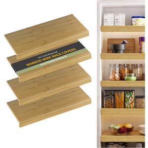 Bamboo Wire Shelf Covers, 38" W x 16" D, 4-Pack, Natural
Wire Rack Covers for Pantry and Closet, Tool-Free, Easy to install and clean, Sturdy and Durable