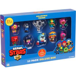 Brawl Stars Collectible Figures Pack - 12 Toys Featuring Rare and Mystery Characters | Officially Licensed | Perfect for Video Gamer Gifts and Party Supplies