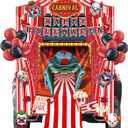 Blosssound 39 Pcs Circus Trunk or Treat Evil Carnival Halloween Car Decorations Kit Scary Clown Cutouts Backdrop Balloons Garland Tablecloth Tinsel Curtains for Car Archway Garage Door Decor Supplies