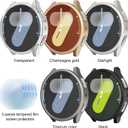 5+5 Pack Case for Galaxy Watch 7 Screen Protector 40mm Cover,Hard PC Anti Scratch Protective Cover with Tempered Glass for Samsung Galaxy Watch 7 Case 40mm Women Men
