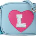 Birthday Gifts for Girl Initial Girls Purse Toddler Purse Kids Purses Toddler Girl Gifts Heart Purses for Girls Blue L