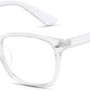 5 x Square Anti-Blue Light Glasses for Enhanced Eye Protection Blue Light Blocking Glasses for Women Men (Transparent)