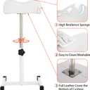 Pedicure Stand Footrest Stand Adjustable Height Technician SPA Beauty Stand Stool with Non-Slip SPA Salon Home Equipment White