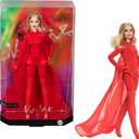 Barbie Signature Doll, Kylie Minogue Posable Collectible in Padam Padam Music Video Outfit with Red Bodysuit, Chiffon Cape and Lace-Up Boots