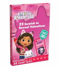 4 Pack of Girls Valentines Stickers, Gabby's Dollhouse, Afro Unicorn, Barbie, and Pinata SmashLings, 100+ Stickers