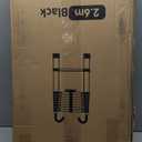 RIKADE Telescopic Ladder, 8.5FT Aluminum Telescoping Ladder with Non-Slip Feet and Stable Hook, Portable Extension Ladder for Household and Outdoor Working, Max Load 330lbs, Black