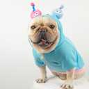 French Bulldog Clothes Halloween Dog Costume Sweater for Medium Dogs Girl Boy, Frenchie Clothes Halloween Costumes Winter Coat Hoodies Sweatshirt for Doggy and Cat,Blue Sweater,L