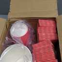 Patelai 48 Pcs 12 oz Disposable Coffee Cups with Lids and Sleeves Bulk, Insulated Hot Chocolate Paper Cup for Hot and Cold Beverage Water Juice Cocoa Tea Party Restaurants Travel Supplies (Dark Pink)