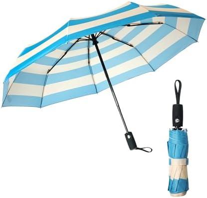Mr. Pen- Windproof Travel Umbrella, Blue Stripes Automatic Umbrellas for Rain, Compact Umbrella, Travel Umbrella Compact, Umbrella Windproof Umbrella, Umbrellas for Rain Windproof, Portable Umbrella