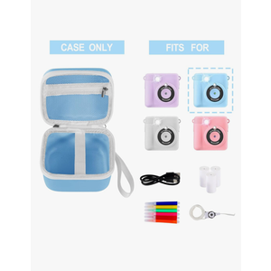 Blue Kids Camera Case for Instant Cameras - Storage Bag Compatible with Digital Video Cameras for Girls and Toddlers（Case Only）