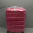 KROSER Hardside Expandable Carry On Luggage with Spinner Wheels & Built-in TSA Lock, Durable Suitcase Rolling Luggage with USB Port, Carry-On 20-Inch Magenta