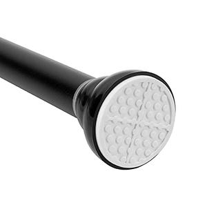 NearMoon Shower Curtain Rod, Premium 304 Stainless Steel Adjustable Tension Spring Shower Rod No Drilling for Bathroom/Kitchen, Non-Slip and Never Rust (27-43 Inch, Matte Black)