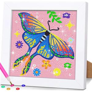 2 x SuanFA Butterfly Diamond Art Kits for Adults Kids,Cute Luna Moth Diamond Painting Frames, Easy Diamond Art Kits for Beginners,Perfect for Gift & Decor with Beautiful Package Box(6x6 inch), Medium