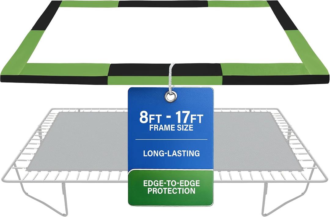 Machrus Replacement Spring Cover for Upper Bounce Rectangular Trampolines, Heavy-Duty, Lightweight, Portable, Foldable, 10x17 ft