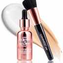 LUMINESS Liquid Mirage w/SPF 50 Color Adjusting Foundation Kit - Color Changing Foundation, SPF 50 Primer & Makeup Brush, Face Makeup for Mature Skin, 4in1 Liquid Foundation, Concealer & Moisturizer, EXP 06/2027