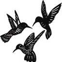 3 Pieces Wood Hummingbird Wall Art Decor 9 inch Hummingbird Wall Decorations for Bedroom Black Wood Sculpture Bird Indoor Kitchen Hanging Balcony for Home Bedroom Office Garden