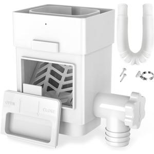 Anivia Rainwater Collection System, Rain Barrel Diverter Kit Fits for 2x3 or 3x4 Inch Standard Downspouts, Downspout Diverter with Adjustable Valve and Filter. 5ft Hose (White)