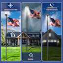 11 Gauge Heavy Duty Flagpole Kit with 136 LED Solar Light, 2.3mm Extra Thick Flag Poles 25FT for Outside House in Ground, 120MPH Wind Tested, 3x5 Thickened USA Flag for Outdoor, Black