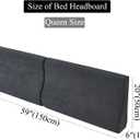 Queen Size headboard Cushion Triangular Bed Wedge Pillow for Headboard Gap Large Couch backrest Pillow for Bed Sitting up Replacement, Gray