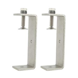 Stainless Steel C Clamps Small 5 Inch for Mounting, Heavy Duty U Clamps for Metal Working, Desk Clamp with Stable Wide Jaw Opening & Protective Pads/I-Beam Design (2pcs)