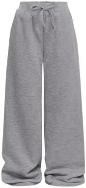 Ecolala Girls Wide Straight Leg Loose Jogger Pants with Pockets Grey 13-14Y