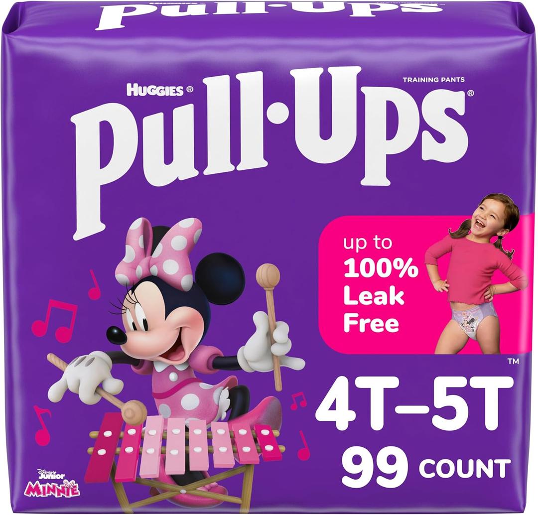 Pull-Ups Girls' Potty Training Pants, Size 4T-5T Training Underwear (38-50 lbs), 99 Count (3 Packs of 33)