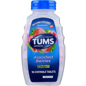 TUMS Extra Strength 750, Berries, 96 Tablets