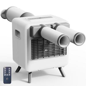 Disaenvir Tent Air Conditioner 110V - Portable Air Conditioner 3300BTU, Compact Air Cooler AC Unit, 24 Hours Timer, Safety Lock, 3 Modes for Tent, Camping, RV, Truck, 110v Plug in, No Battery (White)