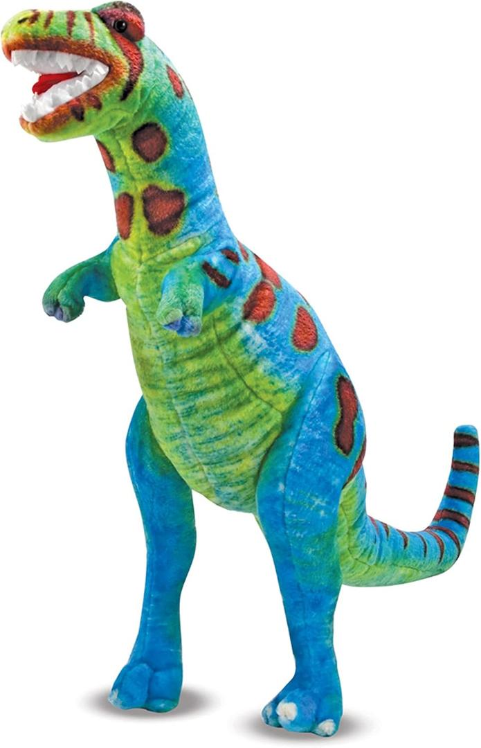 Melissa & Doug T-Rex Dinosaur - Lifelike Stuffed Animal (Over 2 feet Tall) Giant Blue Stuffed T-Rex Plush Toy, 24.5 X 21.5 X 6.5