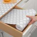 Drawer & Shelf Liner 12In x 20FT- Non-Adhesive Kitchen Cabinet Liners, Waterproof, Non-Slip, Easy to Cut, Reusable Shelf Paper for Dresser Closets Pantry (White Diamond)