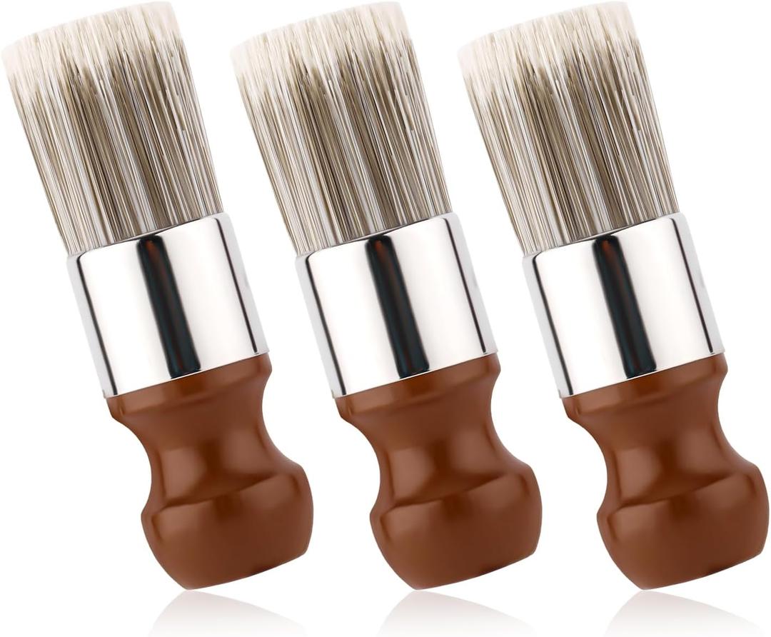 Tinoaly 3pcs Salve Brushes for Leather Furniture, Soft Nylon Bristles Wood Repair Clean Cleaner Brushes Gentle Polish & Wax Applicators for Home Leather Cleaning