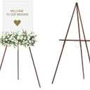 MEEDEN Beech Wood Display Wedding Easel Stand, Max Height 64'' Holds Up to 40"/ 11lb, Walnut Wooden A-Frame Tripod Studio Artist Floor Easel for Wedding Sign, Poster, Canvas, Show, Presenting