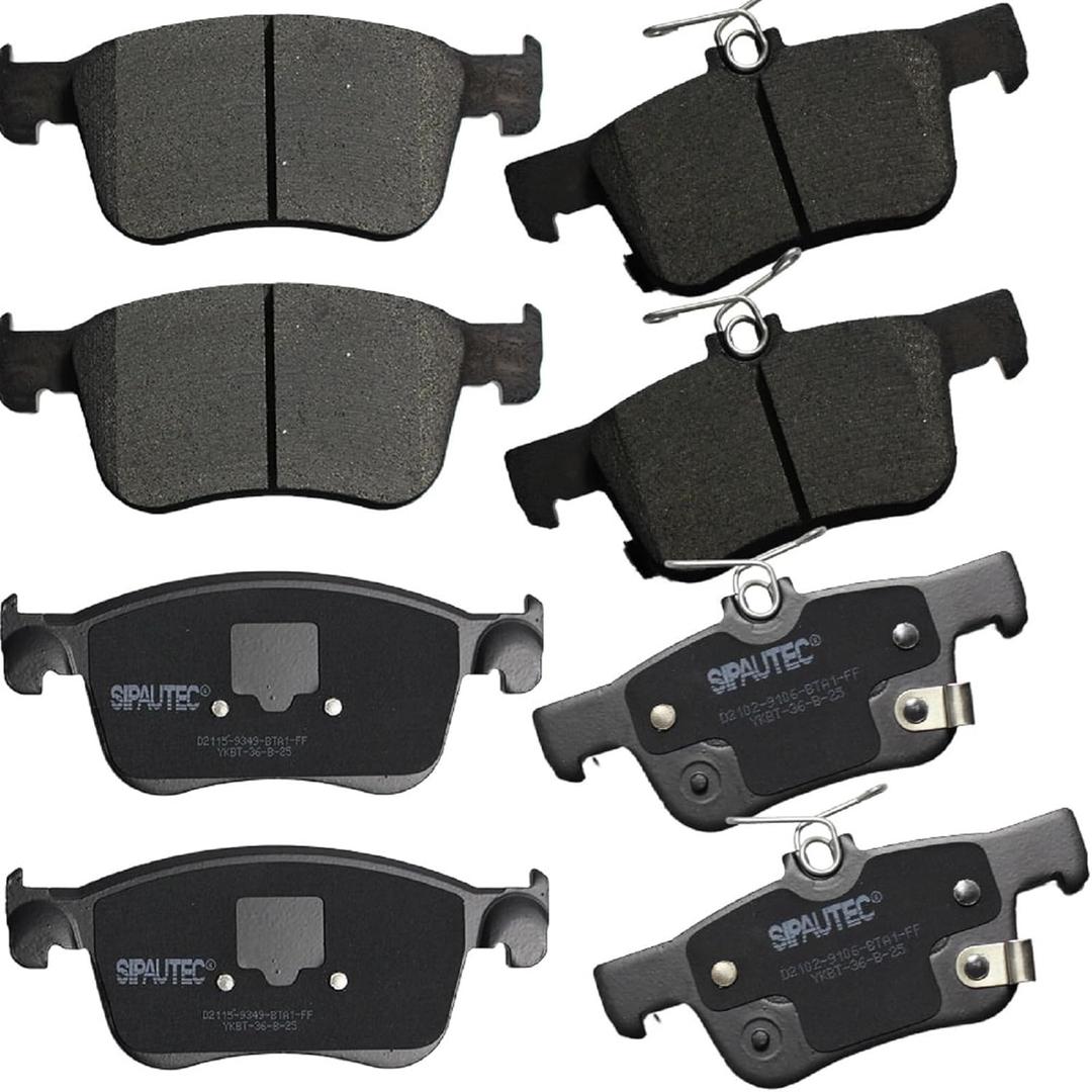 SIPAUTEC-Front and Rear Brake Pad Set 4-Wheel Set Ceramic Disc Brake Pads Replacement For Honda Accord,For Acura Integra,For Honda Civic Si