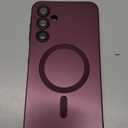 LEKEVO Magnetic for Samsung Galaxy A16 5G Case [Compatible with MagSafe][Built-in Camera Lens Protector] Slim Soft Silicone Bumper Shockproof Metallic Luster Phone Case, Burgundy