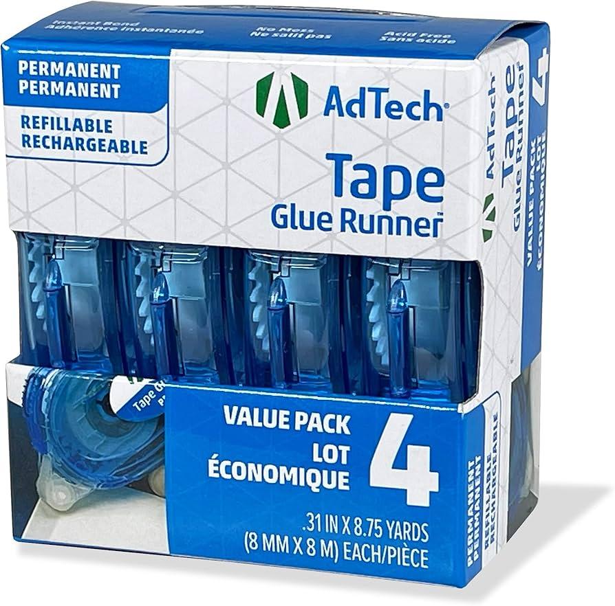 AdTech Permanent Glue Runner, 35 Yards (2-Pack) | Strong, Double-Sided Adhesive for Crafting, Scrapbooking & Office Use | Acid-Free, Reliable Bond
