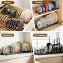 2PACK Expandable (12"-24") Pots and Pans Organizer Under Cabinet with 32 Adjustable Dividers for Kitchen, Pot Lid Organizers Inside Cabinet, Pan Lid Holder, Rust-Resistant Lid Storage, Easy to Clean