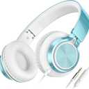 AILIHEN C8 Headphones Wired, On-Ear Headphones with Microphone and Volume Control, Corded 3.5mm Headset for Boys Girl School Smartphones Chromebook Laptop Computer Tablets Airplane Travel (Lime Green)
