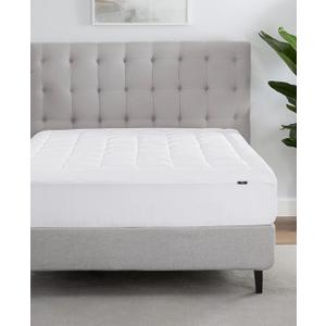 Serta ComfortSure Queen Mattress Cover, Fitted Pillow Top Mattress Pad, Super Soft and Breathable Quilted Cotton Protector with 18" Elastic Deep Pockets for Secure Fit, White