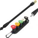 Pressure Washer Replacement Spray Wand with Turbo Nozzle and 5 Spray Tips and Belt Clip Nozzle Holder, Compatible with Bosch, Black Decker, AR Blue Clean, Stanley Pressure Washers