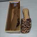 Soda Shoes Women Slip-On Cushioned Sandals H-Band Flat Flip-Flops Slides Square Toe KNIT-S Leopard Cheetah SIZE 8