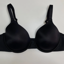 Vanity Fair Beauty Back Bra Underwire Black Satin Padded Adjustable 36DD