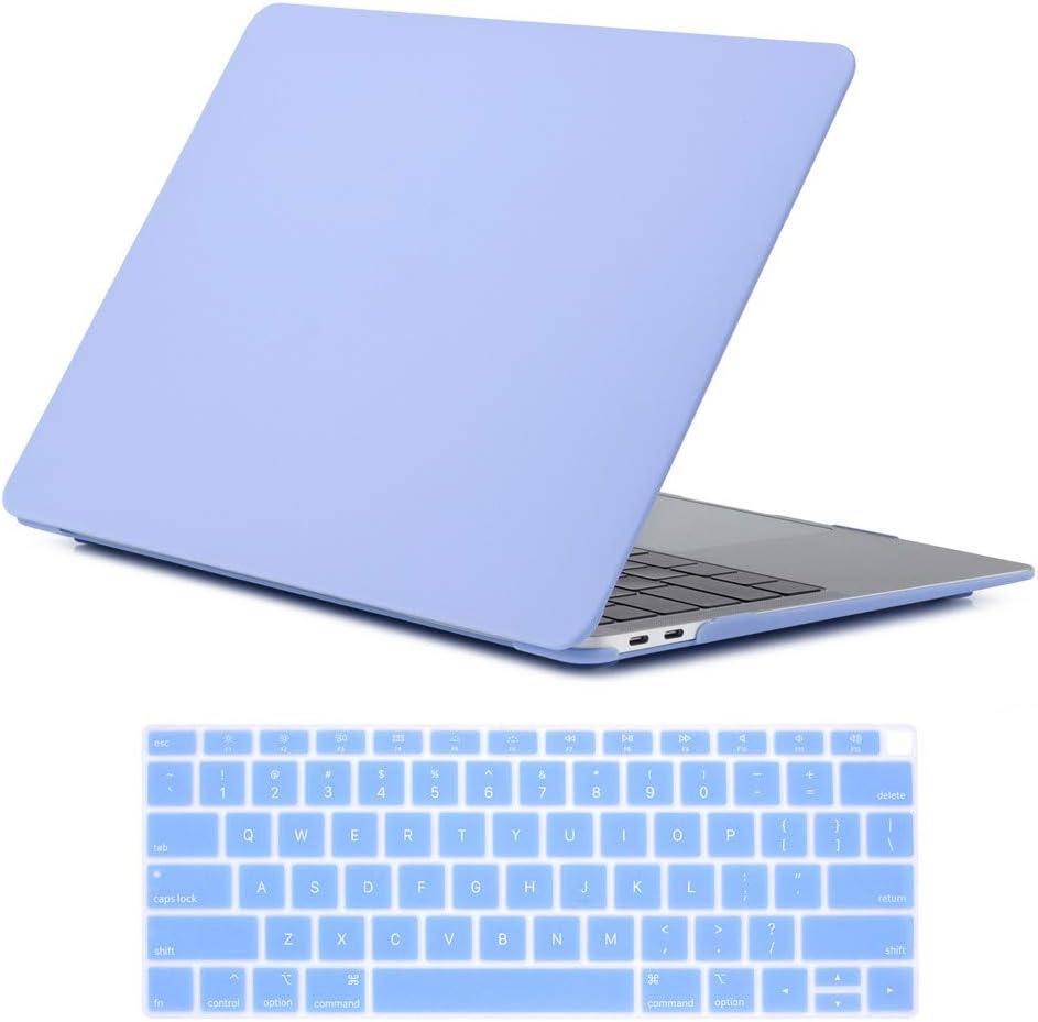 Se7enline Compatible with MacBook Air 13 Inch Case Hard Shell Case 2018/2019/2020/2021/2022/2023/2024 for Mac Air 13-Inch Retina Display Touch ID A1932/M1 A2337/A2179&Keyboard Cover, Serenity Blue