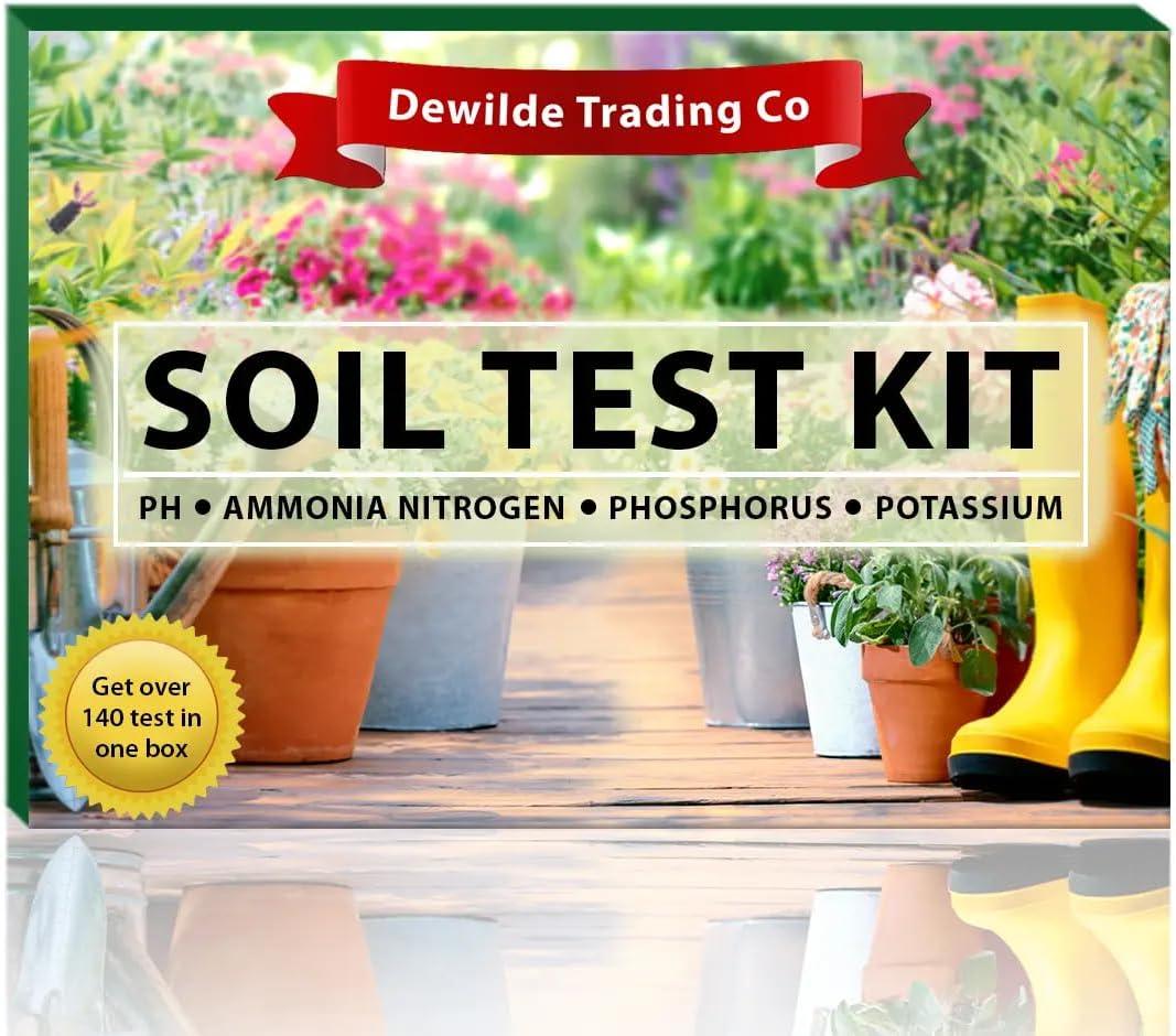 Soil Test Kit -140 Test- 2025 Updated- Testing PH Ammonia Nitrogen Phosphorus and Potassium - Tester for Your Vegetable Garden Lawn and Soil (Green)