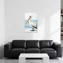 CCWORKERRY Pelican Picture Bathroom Wall Art Bathroom Coastal Pelican Canvas Prints Ocean Bird Painting Nautical Theme Lake House Decor Framed(Blue,16" x 24")