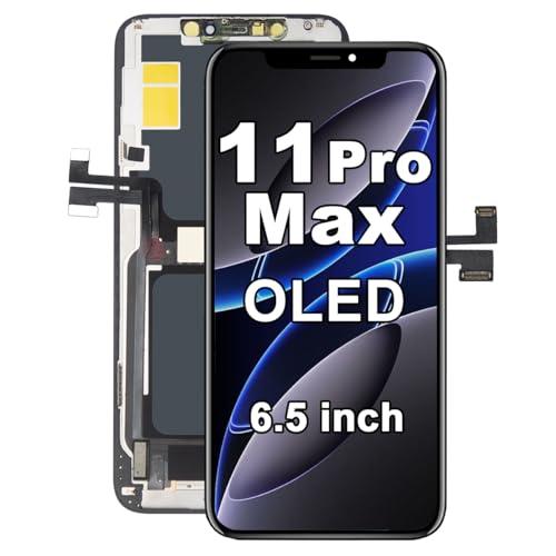 [OLED] for iPhone 11 Pro Max Screen Replacement 6.5 Inch [NOT LCD] Display 3D Touch Frame Assembly Digitizer for Model A2161, A2220, A2218