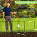 Decorative Garden Fence 24in (H) x10ft (L), 5 Pack No Dig Fence Animal Barrier for Dog with Lock, Arched Flower Bed Edging, Wire Border Panel Fencing for Yard Patio Outdoor Decor
