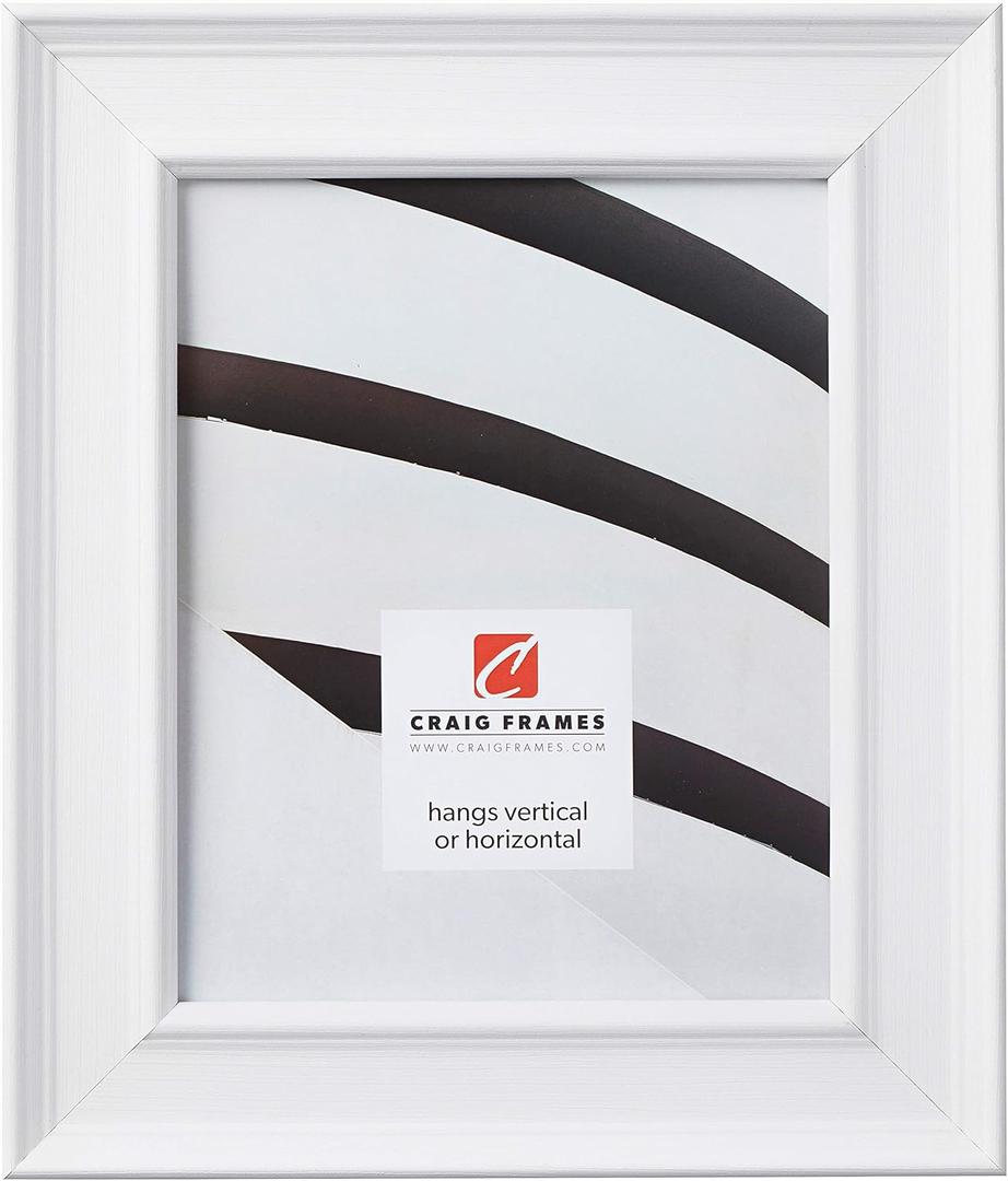 Craig Frames FM97MA 8 x 10-Inch Picture Frame, Smooth Wrap Finish, 2-Inch Wide, White