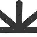 VEVOR Gable Plate, Black Powder-Coated Truss Connector Plates, 12:12 Pitch Gable Bracket, 4 mm / 0.16" Steel Truss Nail Plates, Decorative Gable Plate with Bolts for Wooden Beam Use